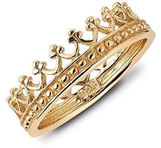 Ring Krone Sterling Silber 925 vergoldet (50)