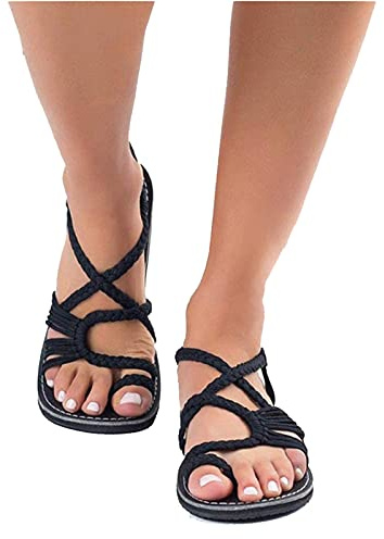 ZHANGMEI Sandalias Mujer Zapato De Playa Verano Chanclas Punta Abierta Comodo Sandalias de Dedo Planas Al Aire Libre Casual Antideslizante Sandalias de Vestir,3,40CN