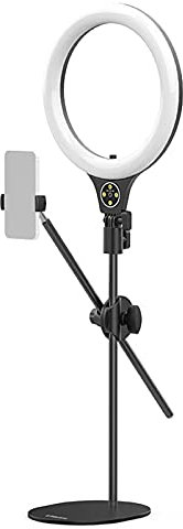 Anillo De Luz LED Selfie De 10 Pulgadas Con Soporte Para Celular, Soporte De Mesa Giratorio Para Enseñar En Línea, Video, Hornear Alimentos, Hacer Manualidades, Montaje De Demostración