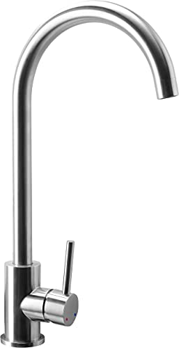 Cornat Spültisch-Einhebelarmatur Erzano - Hochwertiger Edelstahlkörper - rostfrei - 360° Schwenk-Auslauf - Hochdruck-Armatur / Küchenarmatur / Wasserhahn für Spüle / Einhebelmischer / ERZ5