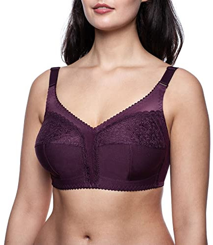frugue Comfort Non Wired Wireless Support Bra Purple 34 D