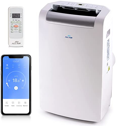 ALLAIR Portable Air Conditioner 3-IN-1 12000 BTU, Dehumidifier, Cooling Fan - WiFi Smart APP, Weekly Timer, Cooling in 10 Minutes,Temperature 17°C - 35°C, Remote Control and Accessories Included