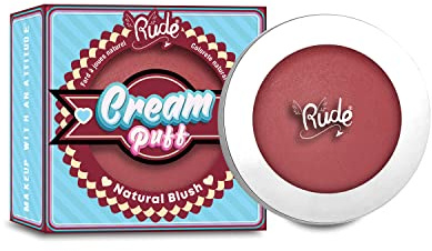 RUDE - Rubor en Crema Natural | Tono Shortcake | Acabado Aterciopelado | Aplicación Suave y Sedosa | Durabilidad Todo el Día | Versátil para Todos los Looks, Pastel Corto, 1 g