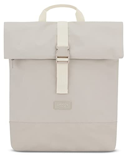 LARKSON Rucksack Damen & Herren Beige - Tammo - Rolltop Daypack für Arbeit Uni Fahrrad - Backpack mit 16 Zoll Laptop Fach - Rückenpolsterung & Wasserabweisend