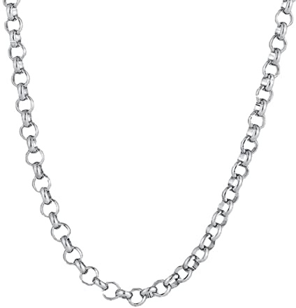 KnSam Edelstahl Erbskette 45-55 cm, Männer Ketten Herren Metallkette Hals Breit 2.5/3/ 4MM Freundschaftsketten Jungs