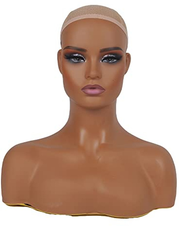 JINGFA Half Body Mannequin Head with Shoulders - Realistic Display and Styling for Wigs, Jewelry, and Clothing - Durable Design for Salon, Shop, or Home Use - Easy to Maintain