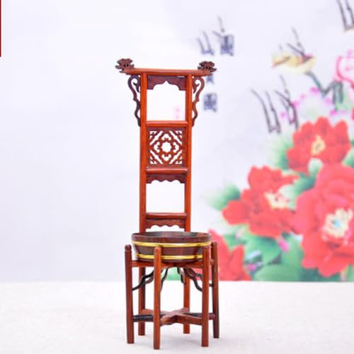 YTDJJWLS Chinese Antique Wash Basin Stand Mini Furniture Model Furniture Decor