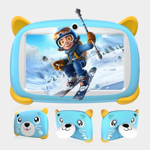 DOOGEE U7 Tablet para Niños, 7 Pulgadas Android, 4GB+32GB(TF 1TB) con Control Parental, Google GMS Educativa, 3400mAh, BT4.0, 2.4GWi-Fi, Funda de EVA-Azul