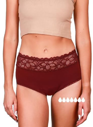 Taynie Deluxe Ultra Periodenunterschwäsche Starke Blutung Damen, Periodenunterwäsche, Periodenslip, Bio-Baumwolle, auf 1000 Schadstoffe geprüft, schadstofffrei, biozidfrei, PFAS-frei, 60°C waschbar