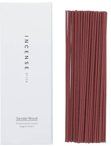 Kyoto Sandalwood Incense Sticks - Japanese Temple Aroma, Ideal for Relaxation & Meditation, Approx. 60 Sticks (0.044 Pounds) - Premium Quality Incense for Spiritual & Home Use Nagomikobo