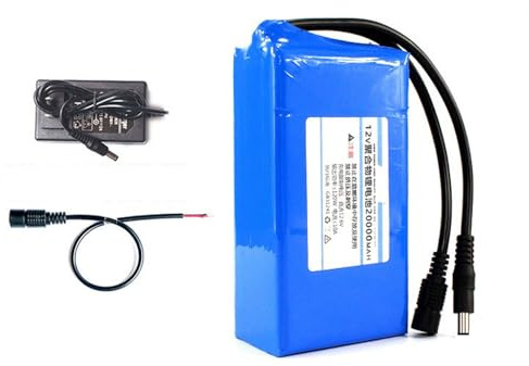 WILLQ Batterie au Lithium polymère 12V 6Ah 8Ah 10Ah 12Ah 16Ah 20Ah Batterie Li-ION Rechargeable Batterie Portable puissante avec Chargeur,No Light,20000mah