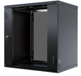 Stalflex Rackskåp 19 tum 12U 450 mm PRO – kraftigt stål – rack och skåp för nätverksutrustning, rackskåp, kompatibel med hyllhylla