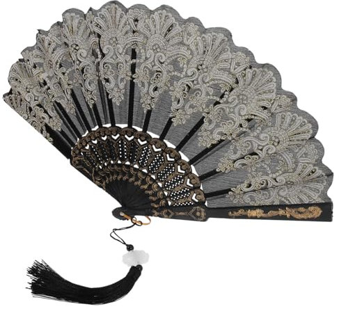 PRETYZOOM 3St Heißpräge-Quastenfächer handklappbarer Chinesischer Fan tragbarer handventilator kühlkaraffe Handgebläse Handfächer für Hochzeiten Faltbarer Handventilator Metall