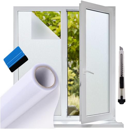 Home Markt24 Pellicola opaca per finestre, opaca, 100 x 60 cm, con kit di montaggio, autoadesiva, durevole e resistente all'umidità