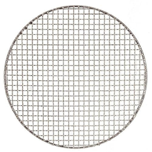 Griglia rotonda in acciaio inox da 45 cm per barbecue da campeggio all'aperto, griglia multiuso per costolette, manzo, pollo e verdure