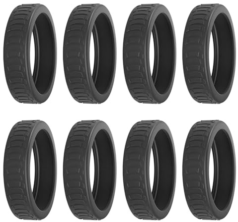 YMWALK Protezione Ruote Valigia in Silicone, Copriruote Bagagli, Set da 8 Pezzi, Adatto per Trolley e Bagagli Vari, Riduzione Rumore, Copertura Impermeabile e Resistente all'Usura (Nero)