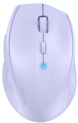 TECKNET Classic Bluetooth Mouse, 4800 DPI Wireless Mouse, Cordless Mice Ergonomic Portable Mouse for Laptop, Computer Mouse with 6 Adjustable DPI, PC Mouse with 24 Month Battery Life