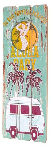 Träskylt Aloha Baby 30 x 80 cm Hawaii träbild väggmålning trädekoration skylt väggdekoration semester surfing paradis