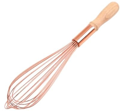 FENGJISUN Varillas Cocina Espumador De Leche Batidora De Cocina For Cocinar Batidora De Mano Batidora De Leche Batidora De Huevos con Mango De Roble Manual Batidora De Leche(Pink,16inch)