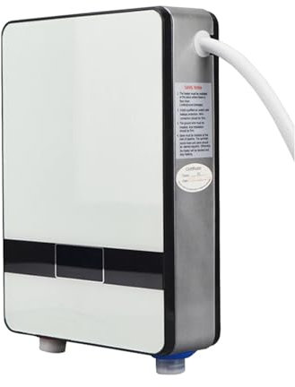 Chauffe-Eau Électrique, Chauffe-eau Instantané Sans Réservoir 6500w, Thermostat À Induction, Chauffage Électrique Intelligent Tactile, Douche Automatique,Énergétique(BW)