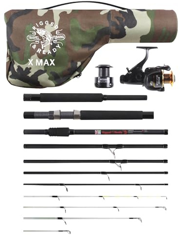 X MAX C-P (CARP-PREDATOR) Fishing Rod, Reel + Case Combination. Bait, Alarm, Spin, Lure, Feeder, Float Rod, Dead Bait Rod. 3 Lengths, 4 tips, 4 Cast Weights