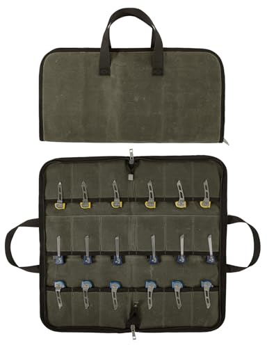 Messertasche,Messerkoffer Messer Taschen Messer Vitrine,Knife Display Case,Taschenmesser Roll Tasche mit 18 Slots,Klappmesser Halter für die Sammlung,Messer Veranstalter für taktische Camping EDC