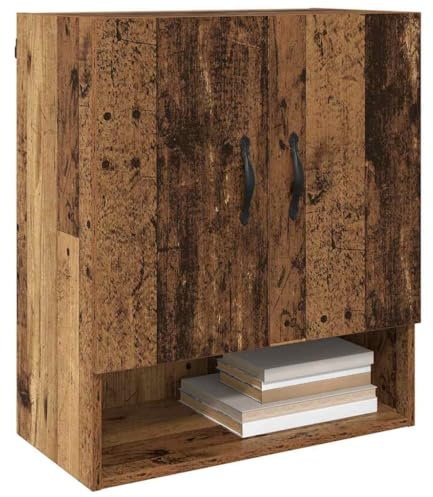 vidaXL Armario de Pared Madera Vieja 60 x 31 x 70 cm, Armario Moderno, Rectangular para Pared, con Gran Espacio de Almacenamiento, diseño contemporáneo en Madera ingenierizada