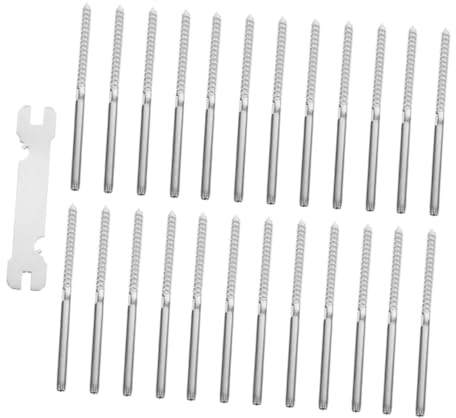 POPETPOP Kit de Fixation pour Garde-corps de Terrasse en Acier Inoxydable 25 Pièces Vis à Bois à Sertir et Clé, Quincaillerie Résistante aux Intempéries pour Système de Garde-corps à Câbles