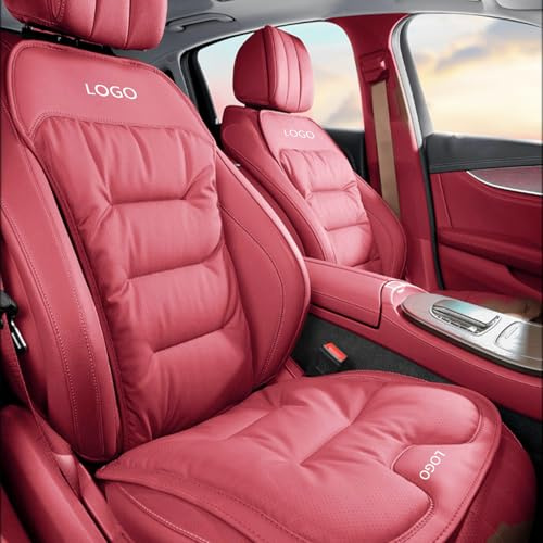 Rgzqrq Protezione per sedile auto con logo personalizzato, cuscino per sedile auto in pelle traspirante 3D Air Mesh, cuscino per alleviare il dolore per una lunga guida, cuscino per sedile auto con
