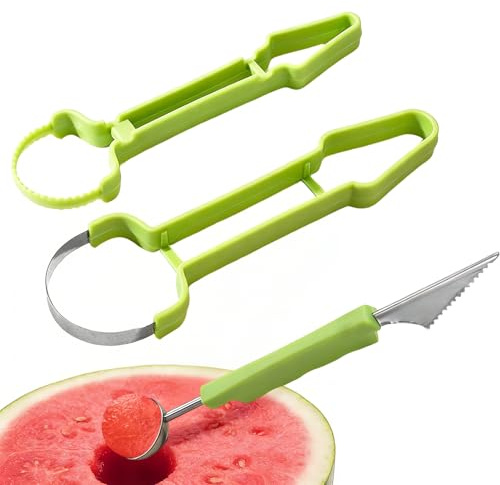 Set per scavare frutta - Scavino Doppio per Frutta | Impugnatura rimuovi nocciolo seme estrattoreModellatore per Anguria - per Ristoranti, Verdure e Ortaggi, Kiwi, Fragole, Avocado, Mango, Melone