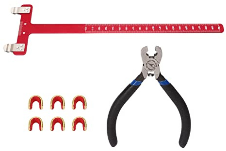 Jelquix Bågsträng med Nockpunkter Tångsats Lätt Spännetång i Aluminiumlegering för Bågskytte Compound Bågsvarvning (Röd)