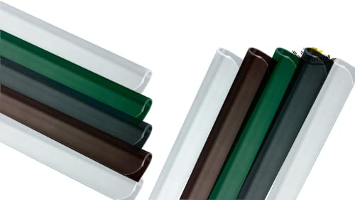24 Stück PVC - Sichtschutzstreifen - Klemmschienen - Sichtschutz/Windschutz für Garten und Zaun - Befestigungsclips - Doppelstabmattenzaun - Moosgrün Universal