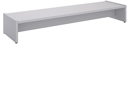 CARO-Möbel Monitorständer Zoom, Hellgrau– Bildschirmerhöhung 100cm für 2 Monitore, ergonomischer Schreibtischaufsatz, Organizer für Schreibtisch