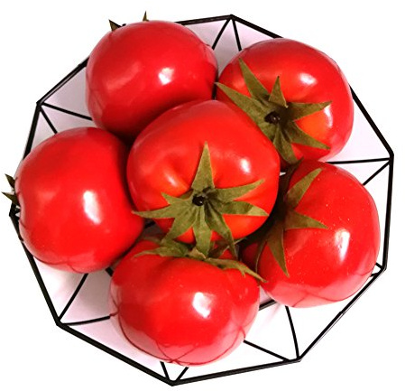 J-Rijzen 6pcs Fake Tomato Artificial Vegetables Artificial Fruits Vivid Red Tomato for Home Fruit Shop Supermarket Desk Office Restaurant Decorations Or Props