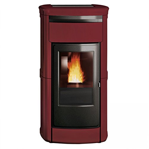 Edilkamin E807580 Kira H eKleaner - Stufa a pellet idrorepellente, 18,7 kW/A++, colore: Bordeaux