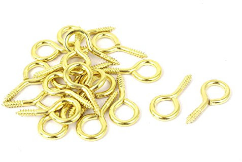 Aexit Jewelry Garden Vine Wire 3.9mm Thread Dia Eyelet Screw Eye Hook Gold Tone 20pcs (c4217a76b203ec4ebf38947ac4b76f76)