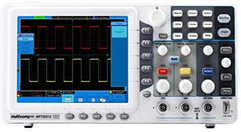 Oscilloscope à stockage numérique, 100 MHz, bande passante 100 MHz, temps de montée calculé 3,5 ns, profondeur de mémoire d'affichage 1 Mpts, contenu du kit DSO, cordon d'alimentation, câble USB, CD
