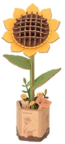 Puzzle décoratif en bois de tournesol – Décoration d'intérieur élégante, fabriqué à la main avec des détails complexes pour un affichage charmant
