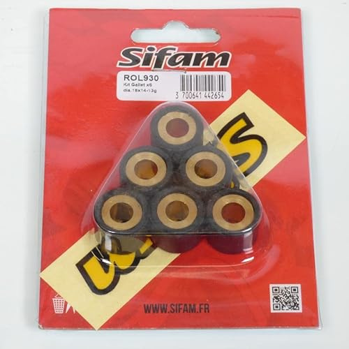 Galet rouleau de variateur Sifam pour Scooter Kymco 125 Dink Street I Abs 2011 à 2016 18x14 13Grs Neuf