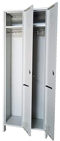 Fleda TRADING Armoire Vestiaire Casier Métallique 2 Porte Profondeur 34 cm, dim.cm.72x34x180h