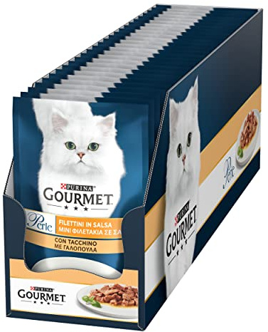 GOURMET Perle Våtfoder för vuxna katter i sås med kalkon 26 kuvert 85 g