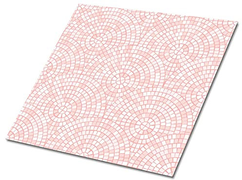 Decormat Selbstklebende Vinylfliesen Satz von 9 Fliesen - 30x30 cm Dekoartikel Aufkleber Bodenbeläge PVC Wandfliesen für die Küche Rosa Fliesenaufkleber - Rosa Keramikmosaik