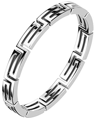 Paula & Fritz® Ring Damen Bandring Gold Silber 316L Chirurgenstahl Größe 49 (15,6) - 67 (21,3) 2,7-mm breit Damen-Ring Herren-Ring Partner-Ring