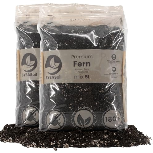 Sybotanica Farn-Erde 10 L – Premium Coco Blumenerde für Farn, Hedera & mehr, Torffrei & 180 Tage Bio-Dünger – Für Zimmerpflanzen-Liebhaber