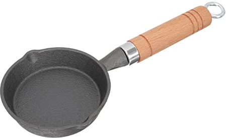 OQHAIR Sartén pequeña de Hierro Fundido de 10 cm, Mini sartén para Huevos y Tortillas, Mini sartén Antiadherente, sartén pequeña, sartén para un Huevo, Tortilla, Tortilla, Huevo, Tortitas
