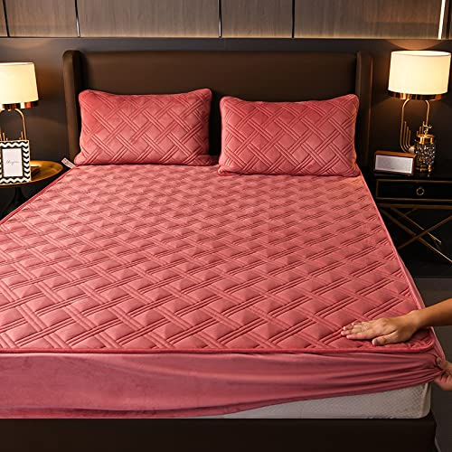 JIANINGHOME Sábana bajera ajustable de forro polar de peluche de 150 x 190 pulgadas, sábana bajera de franela cálida para invierno, funda de colchón de felpa súper suave y acogedora sábana de cama