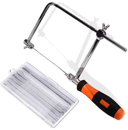 1set Adjustable Frame Saw bow U-shape Coping Jig Saw for Woodworking Craft DIY Hand Tools with 5pcs Spiral Saw Blades
