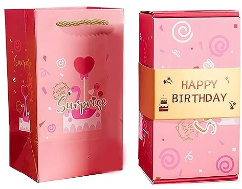 LAUGHERER Explodierende Geschenkbox Geld Pop Up Überraschung Geburtstag Streich Box Chinesisch Rot Umschlag Einfach zu Verwenden B