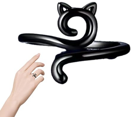 Häkelring für Fingergarn, Garnring Katzenohren, verstellbare Größe, Häkelring Anfänger Stricken Häkeln Geschenk Häkeln Spannungsregler Werkzeug, Stricken Häkeln Loop Ring Geflochtener Fingerring