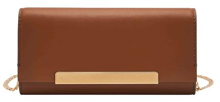 FOSSIL Damen Geldbörse Penrose Crossbody, Braune Klappe
